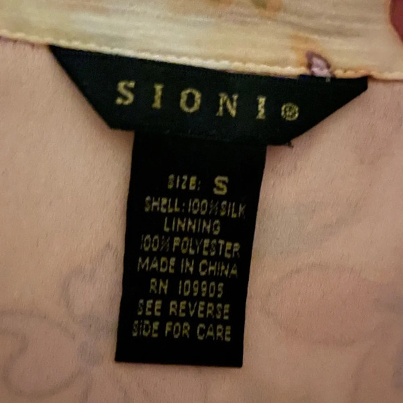 Sioni floral multicolored printed silk shirt with classic collar - Picture 3 of 4